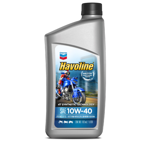 Havoline® Synthetic Blend Motorcycle Oil 4T SAE 10W-40 JASO MA2/MA API SL -  DLO S.A.S.